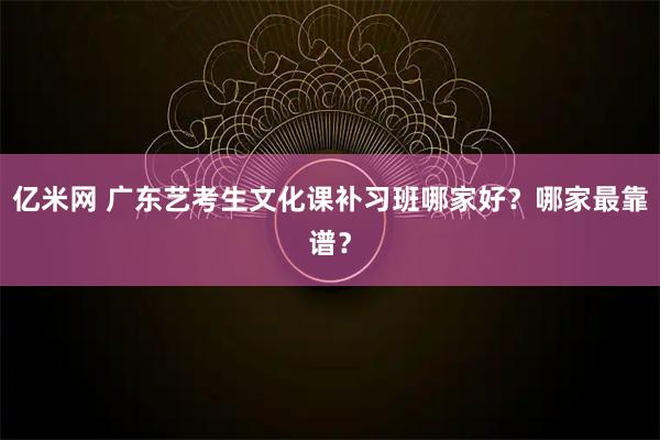 亿米网 广东艺考生文化课补习班哪家好？哪家最靠谱？